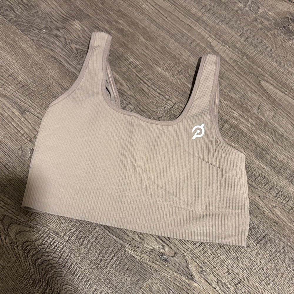 Peloton Women's Ribbed Sports Bra - Beige